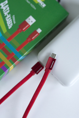 Дата-кабель USB 2.1A для micro USB More choice K20m нейлон 1м