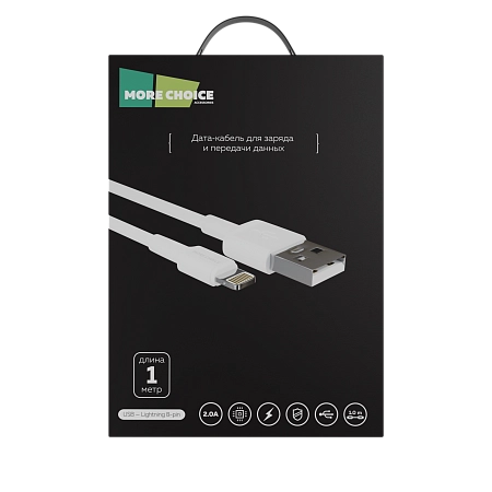 Дата-кабель USB 2.0A для Lightning 8-pin More choice K19i TPE 1м
