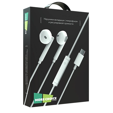 Наушники вкладыши Type-C разъём с МК и рег. громкости длина 1.2м More choice G19a