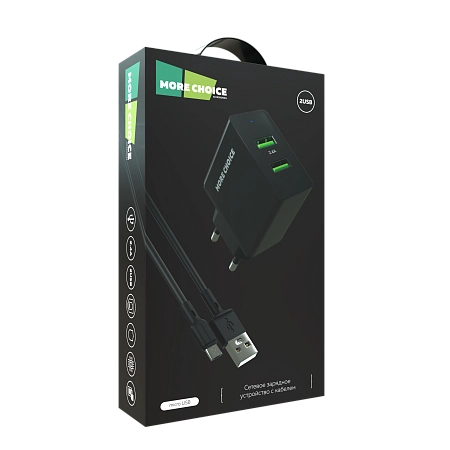СЗУ 2USB 2.4A для micro USB More choice NC11m 