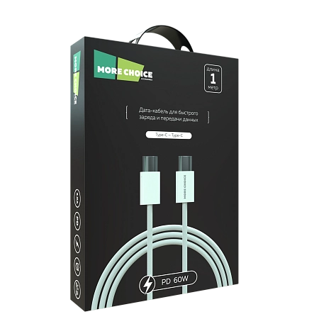 Дата-кабель USB 3.0A PD 60W для Type-C Type-C More choice K75a нейлон 1м