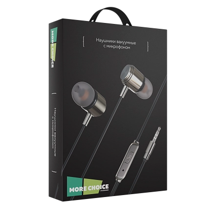 Наушники вакуумные AUX разъём с МК без рег.громкости длина 1.2м More choice G51