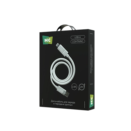 Дата-кабель USB 2.4A для Lightning 8-pin More choice K87i нейлон 2м