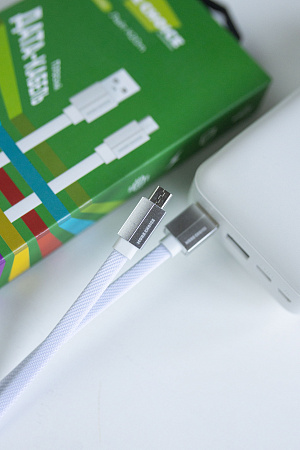 Дата-кабель USB 2.1A для micro USB More choice K20m нейлон 1м