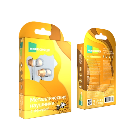 Наушники вакуумные AUX разъём с МК и рег.громкости длина 1.2м More Choice P61