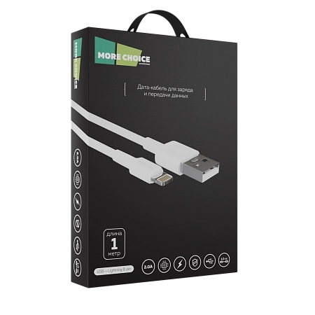 Дата-кабель USB 2.0A для Lightning 8-pin More choice K19i TPE 1м