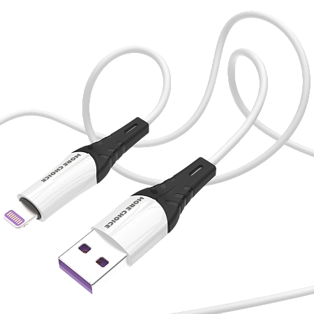 Дата-кабель USB 2.4A для Lightning 8-pin More choice K35i силикон 1м