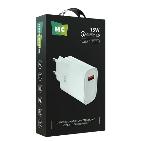 СЗУ 1USB 3.0A QC3.0 15W быстрая зарядка More Choice NC09